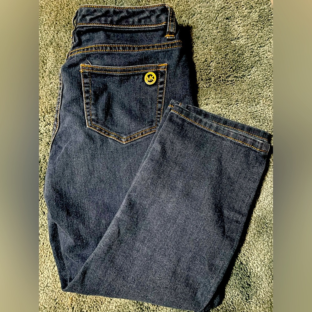 Michael Kors Womens Capri Jeans Blue Stretch Medium Wash Mid Rise Denim Size 4
